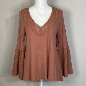 Free People Magnolia Blossom Long Sleeve Lace Top